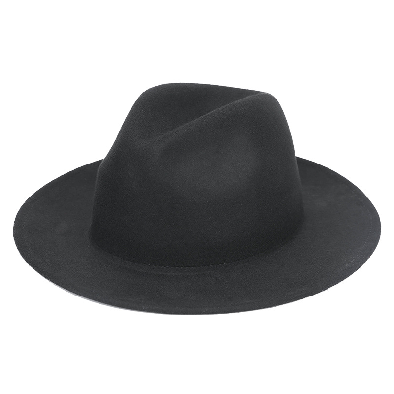 靈珑歐美秋冬新款簡約時尚光身澳洲羊毛爵士禮帽休閑羊毛氈爵士帽