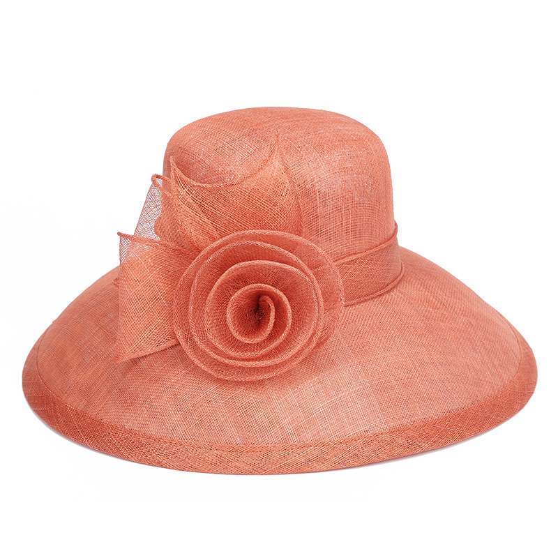 靈珑服飾名媛法式勾針花朵麻紗禮帽 優雅氣質婚禮宴會盆帽時裝帽