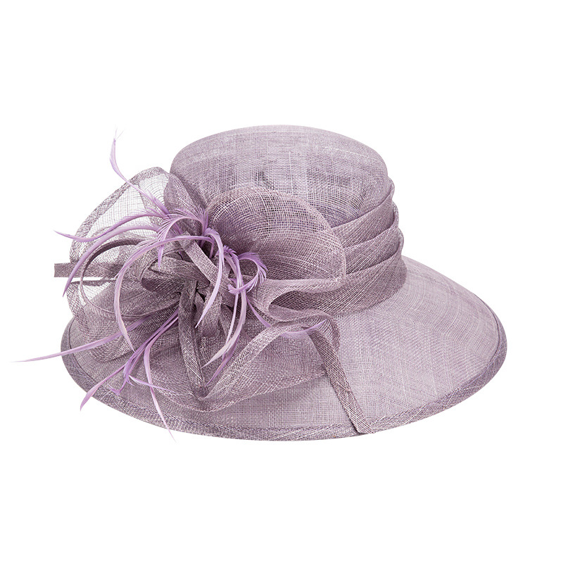 夏季新款麻紗帽出遊遮陽防曬透氣宴會優雅百搭時尚