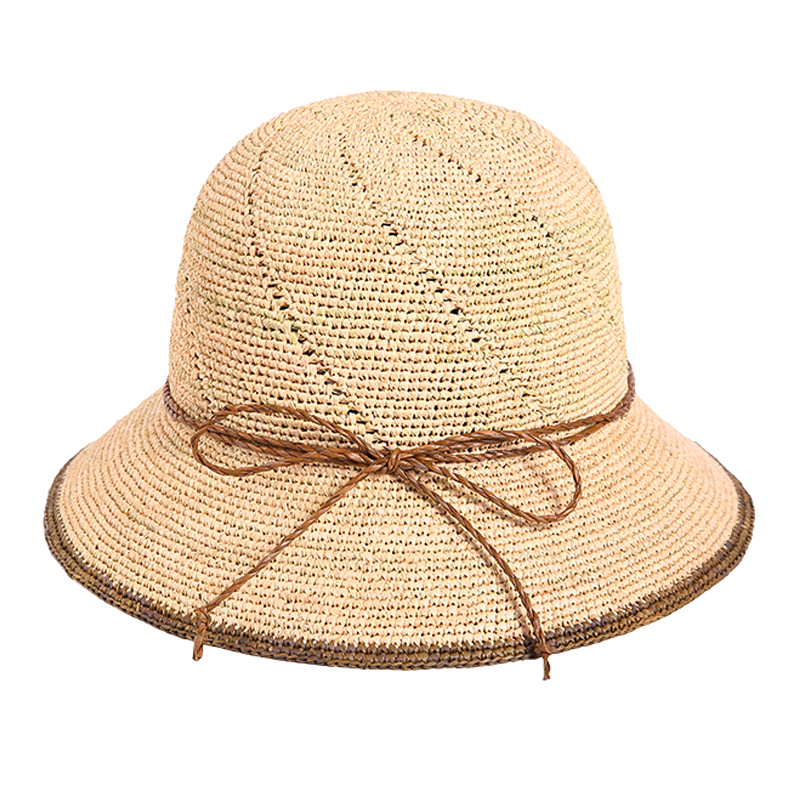 靈珑服飾2022夏季海邊沙灘漁夫帽 女士戶外(wài)帽子遮陽鈎針百搭草帽