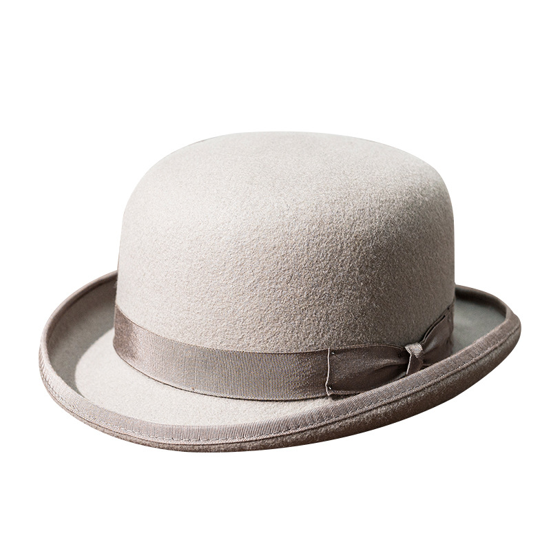 跨境亞麻遜熱銷新款英倫風禮帽紳士帽男總統帽爵士帽複古羊毛定型
