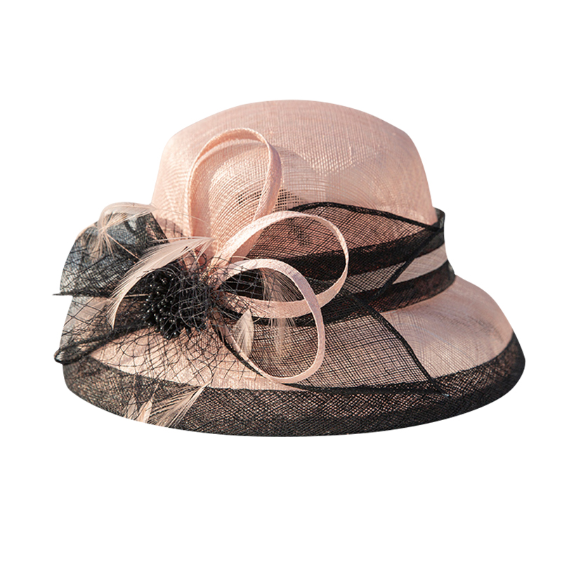  23夏季麻紗帽女海邊沙灘出遊遮陽帽時尚潮宴會舞會赫本風