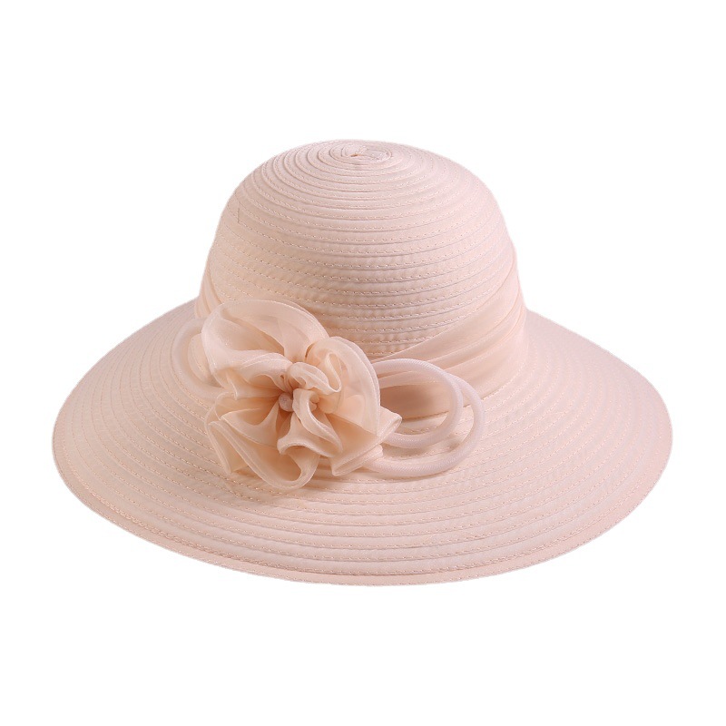 靈珑帽子女夏季出遊漁夫帽女寬檐遮陽帽休閑逛街盆帽優雅花朵批發