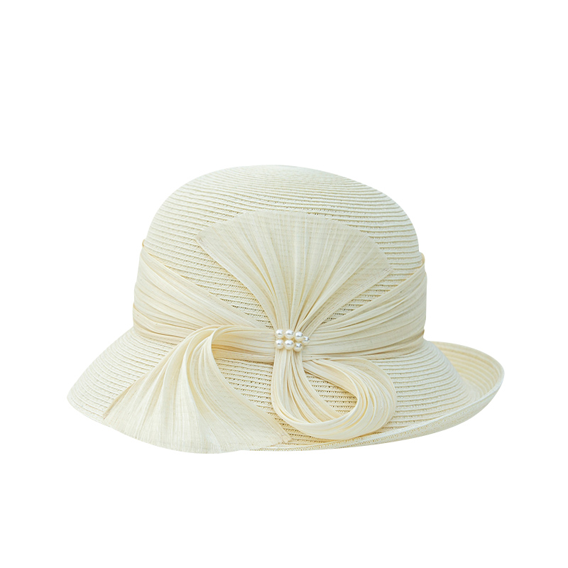 高端真絲麻草帽女可折疊遮陽帽卷邊沙灘帽夏天韓版百搭太陽帽批發